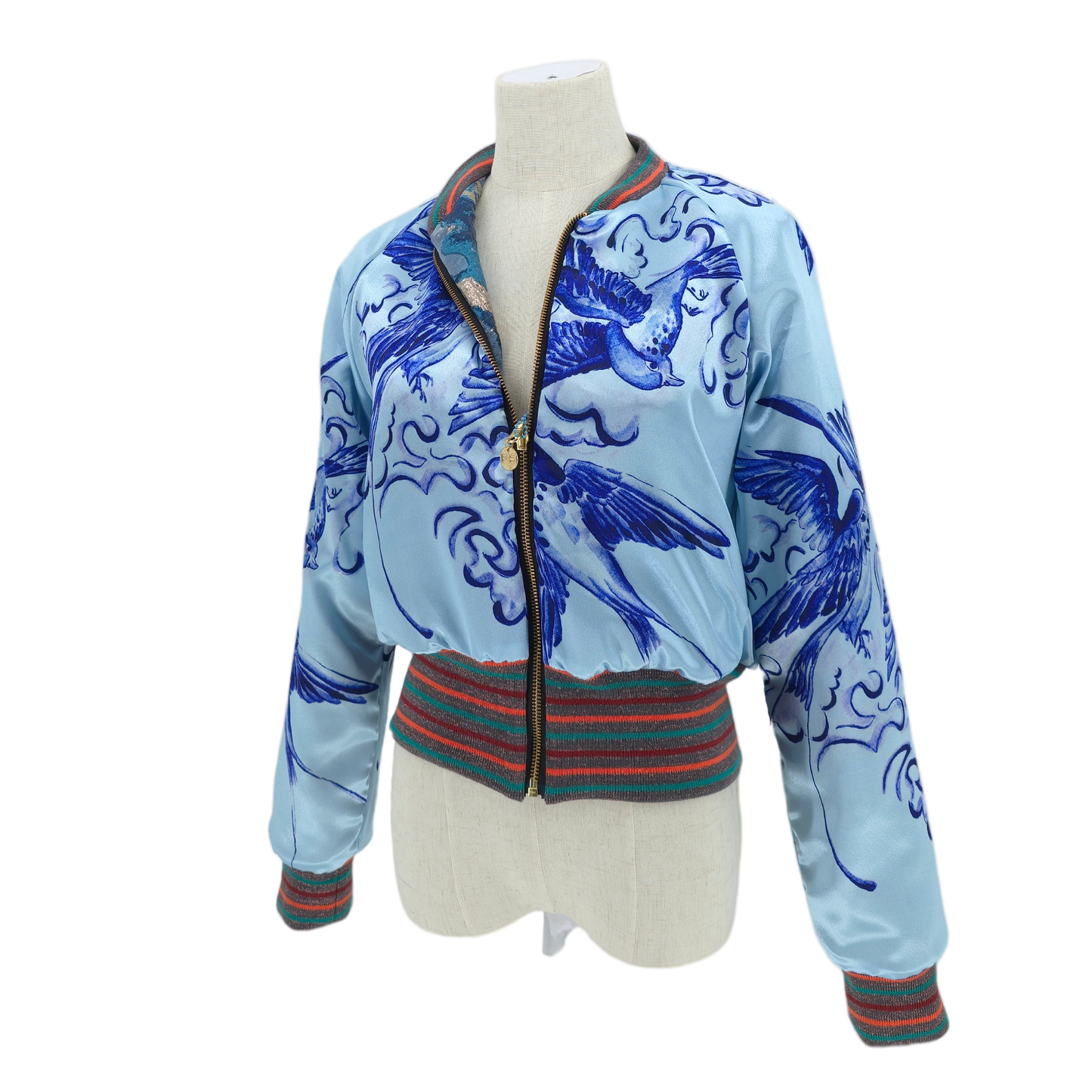 Small Shades of Royal Blue Brocade