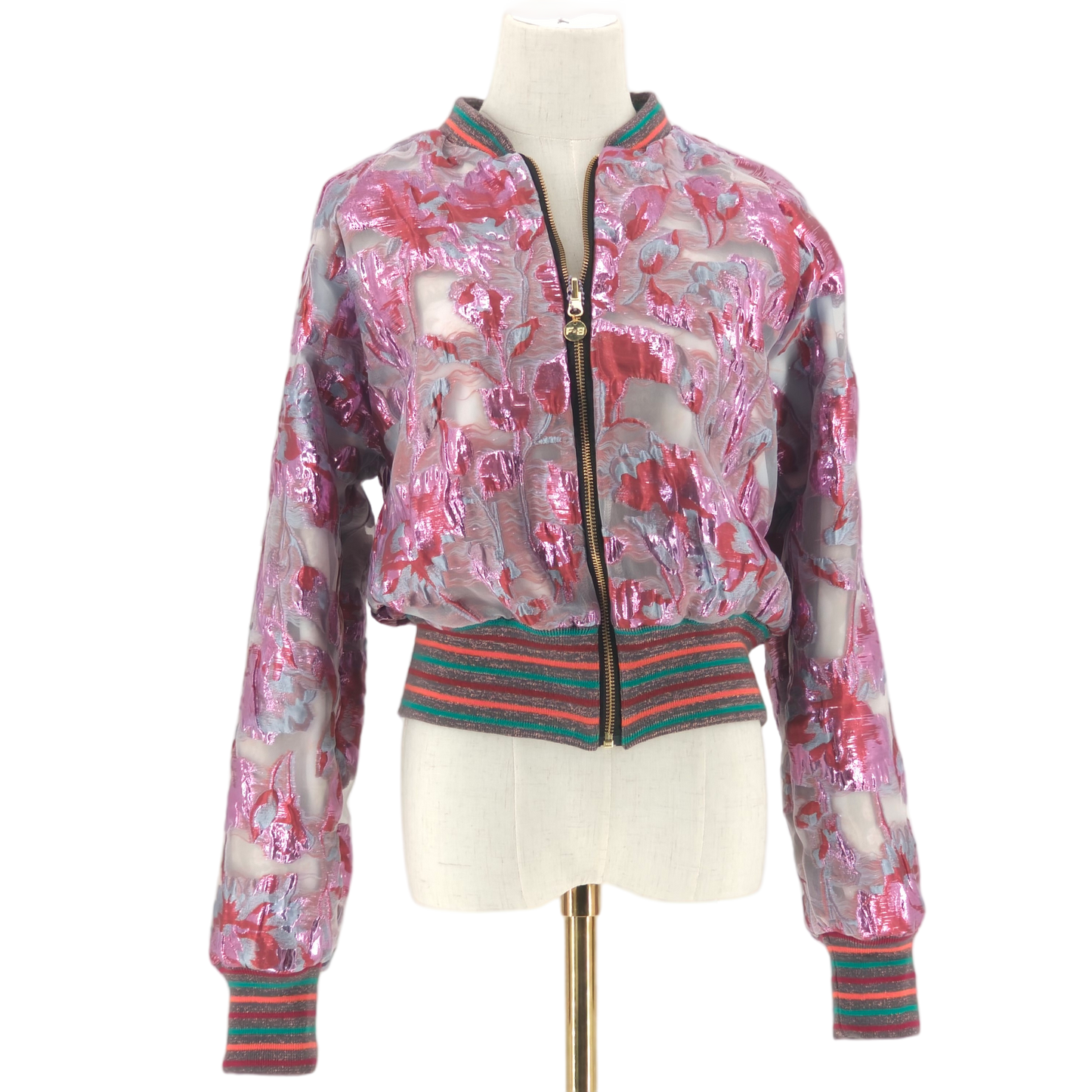 Large Plum and Pink Brocade