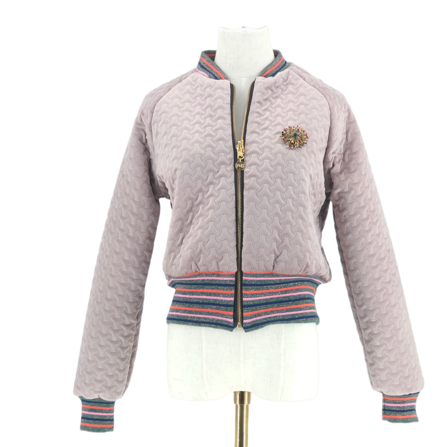 Medium Pale Pink Quilted Velvet