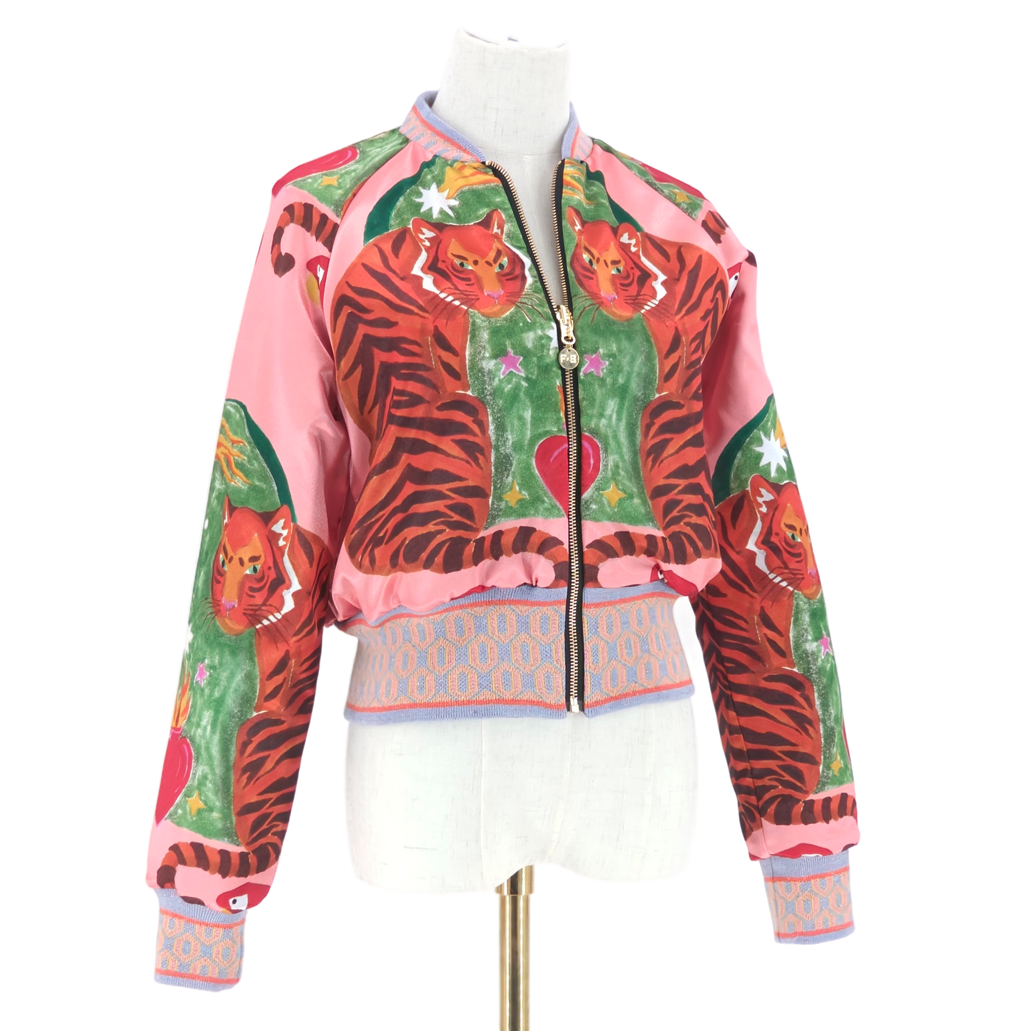 Small Pale Pink and Silver Flower Brocade