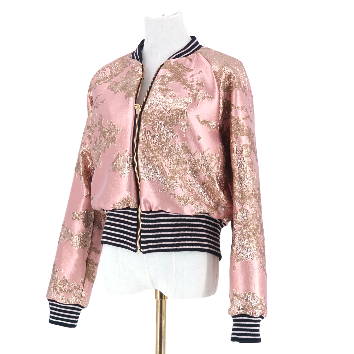 Large Blush Pink and Gold Brocade