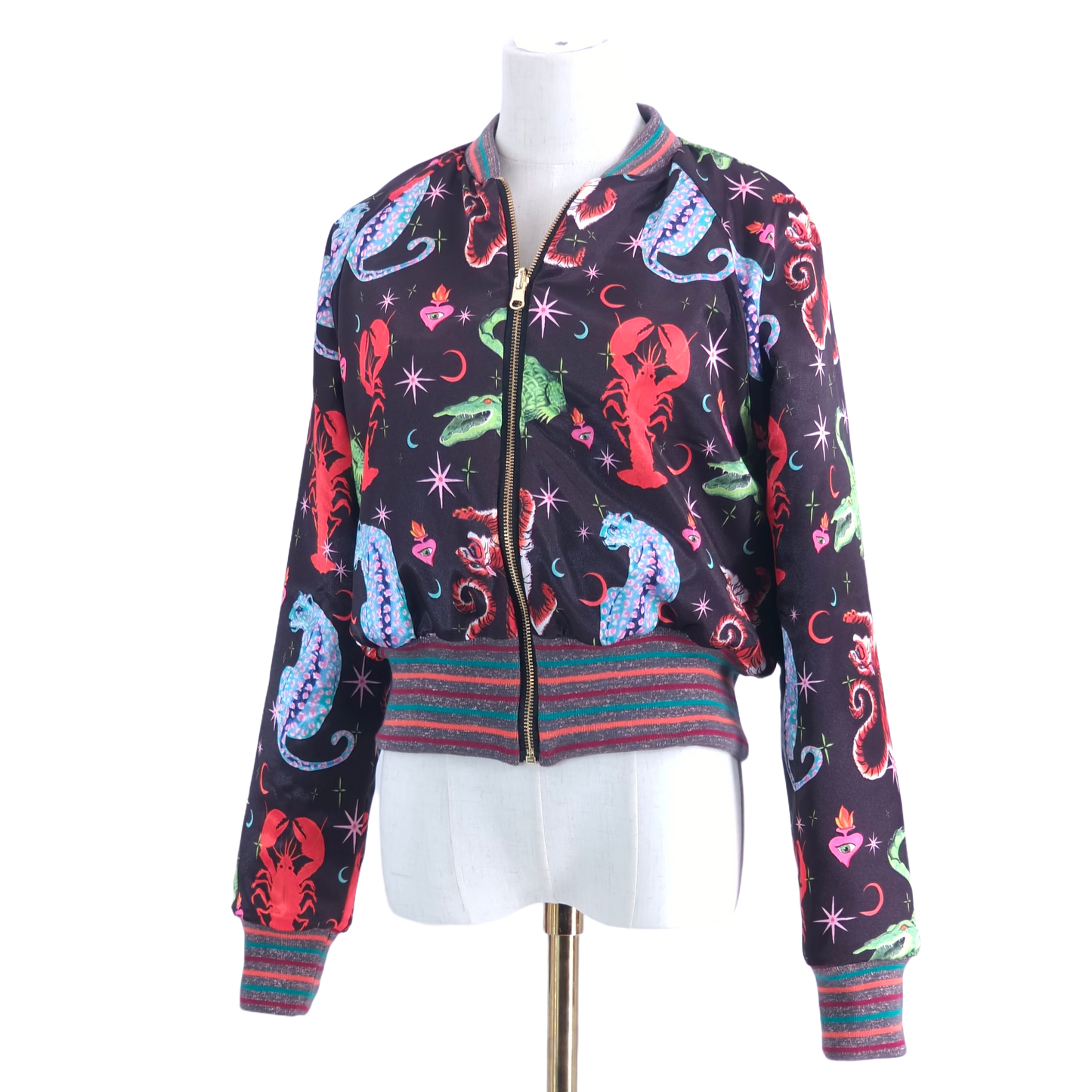 Medium Pink and Green Flower Brocade