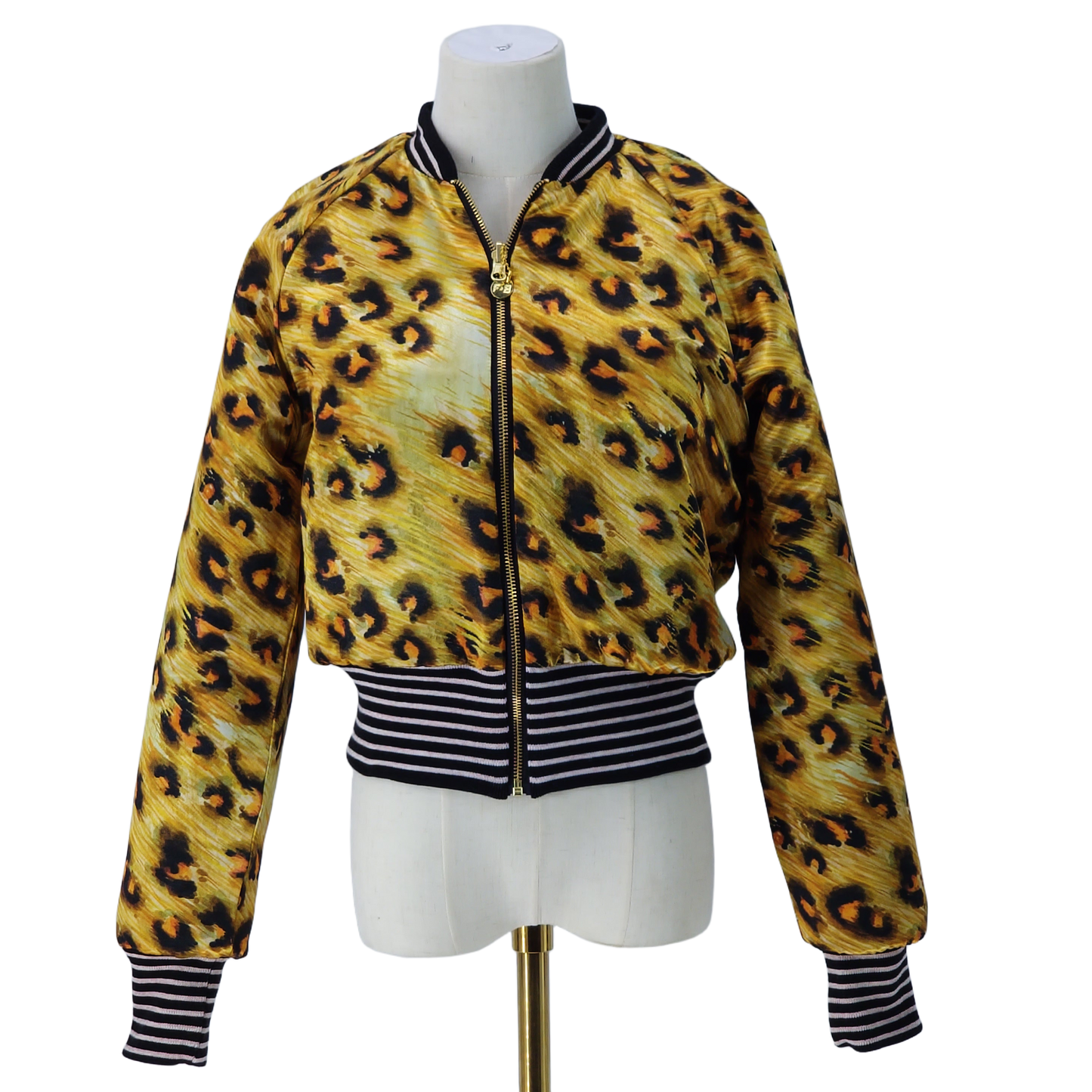 Medium Embroidered Chartreuse Leopard Jacquard