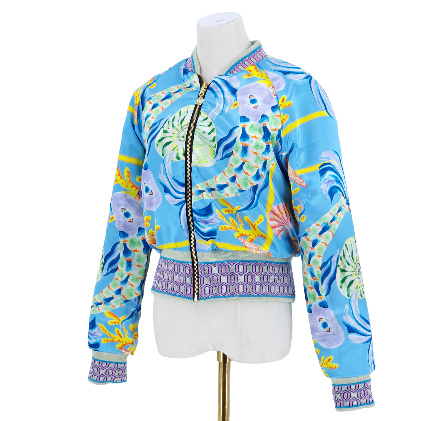 Medium Mint, Pink and Orange Jacquard