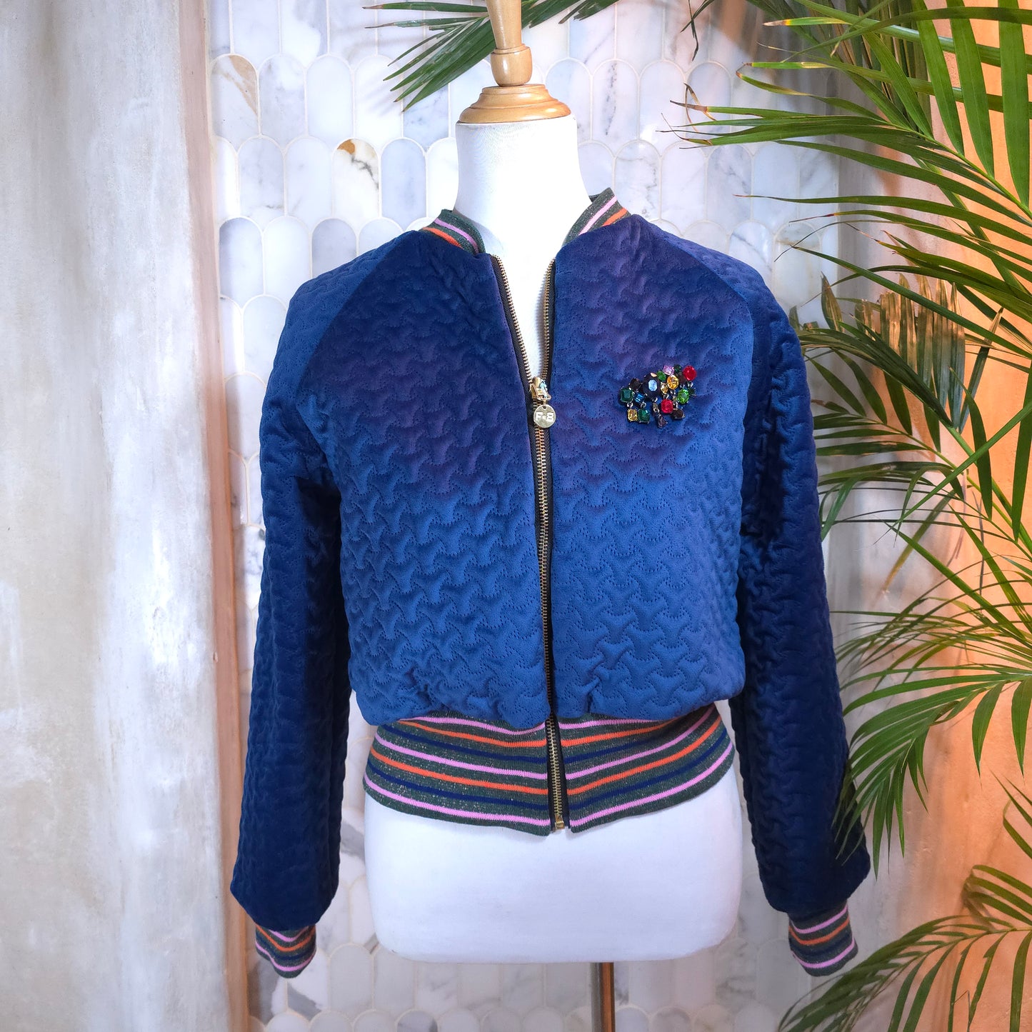 Medium Bright Navy Quilted