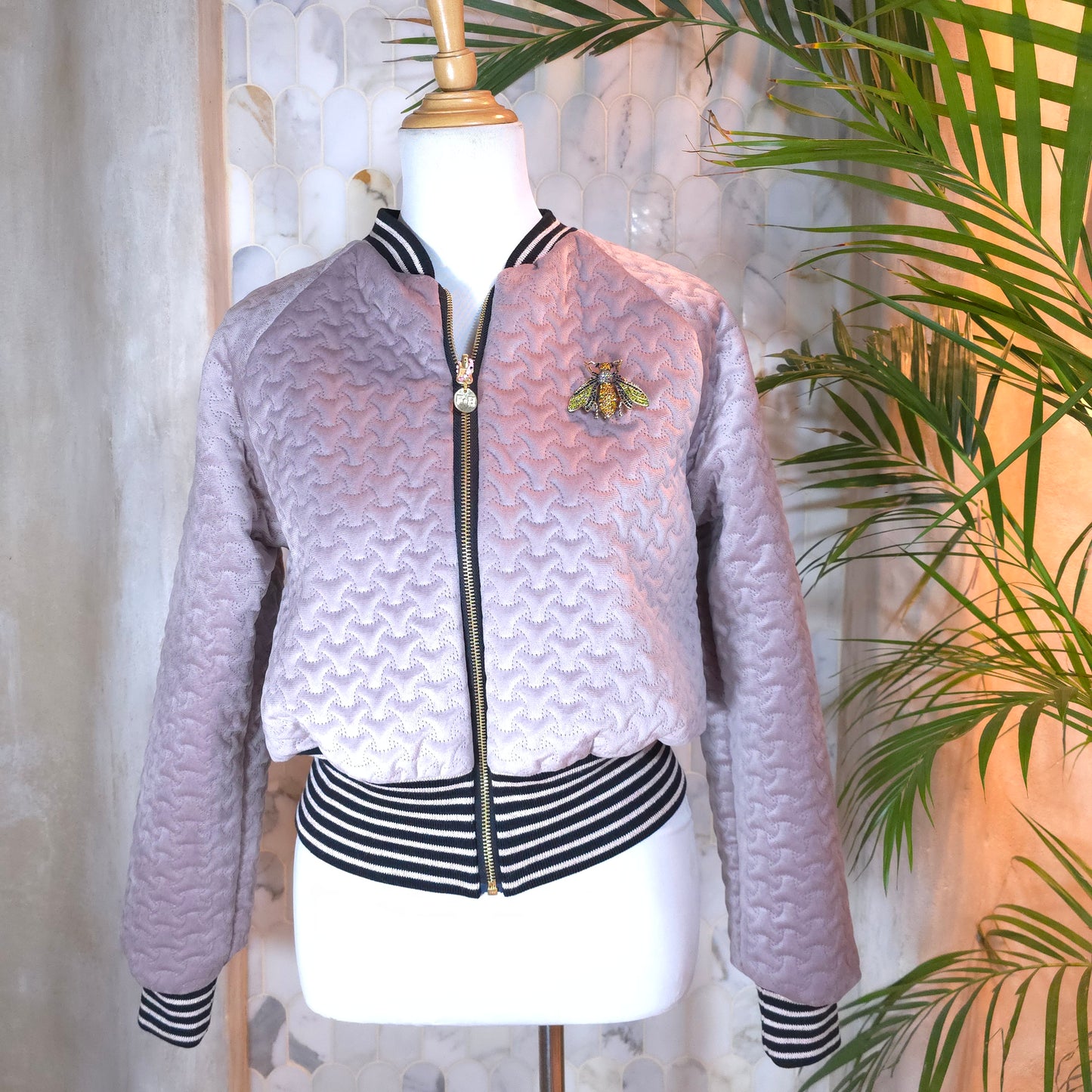 Medium Pale Pink Quilted