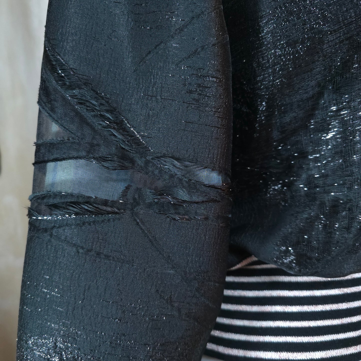 Medium Black Brocade