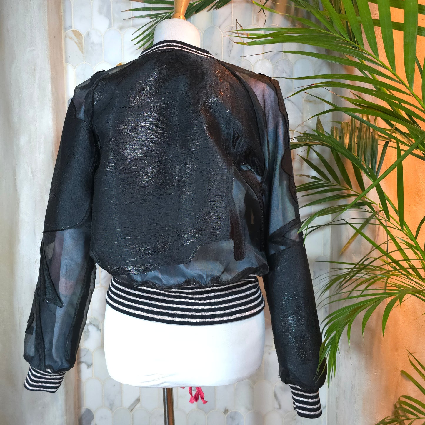 Medium Black Brocade