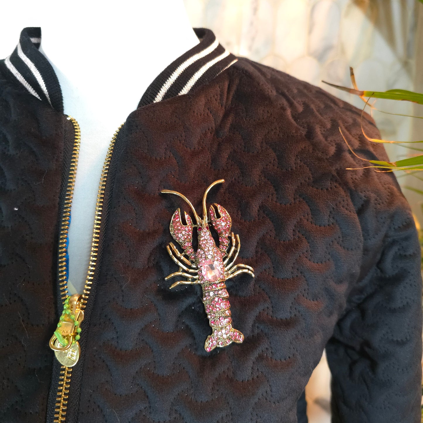Small Jet Black Quilted Velvet