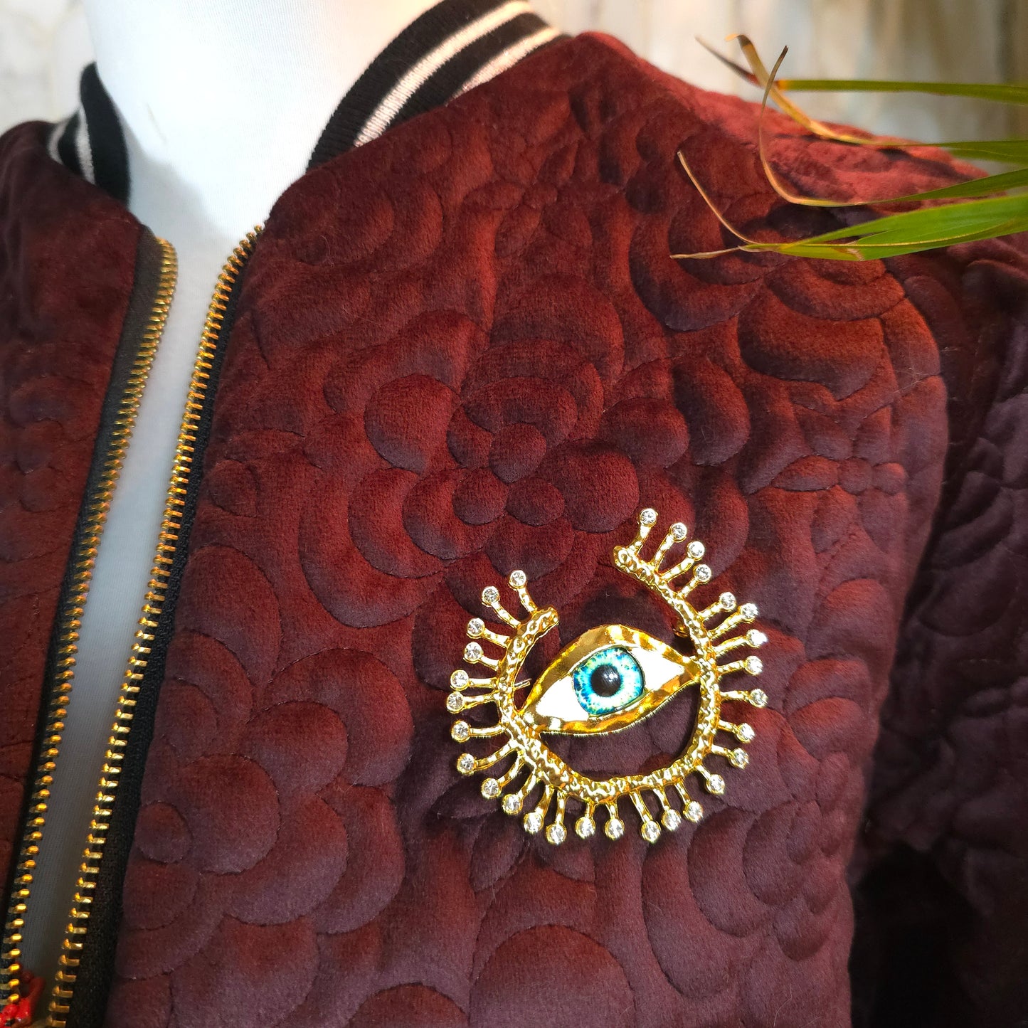 Large Bordeaux Quilted Velvet
