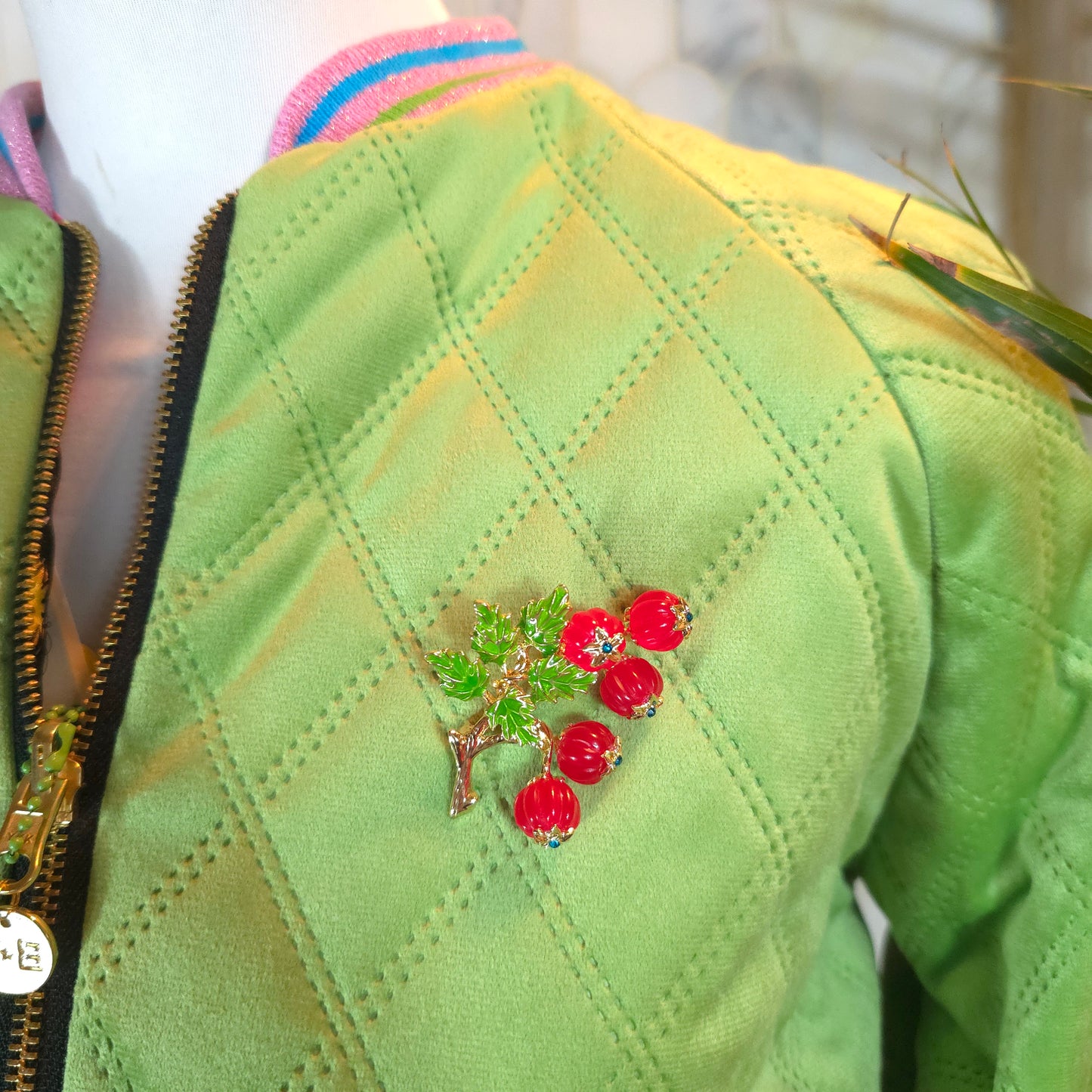 Medium Kiwi Green Quilted