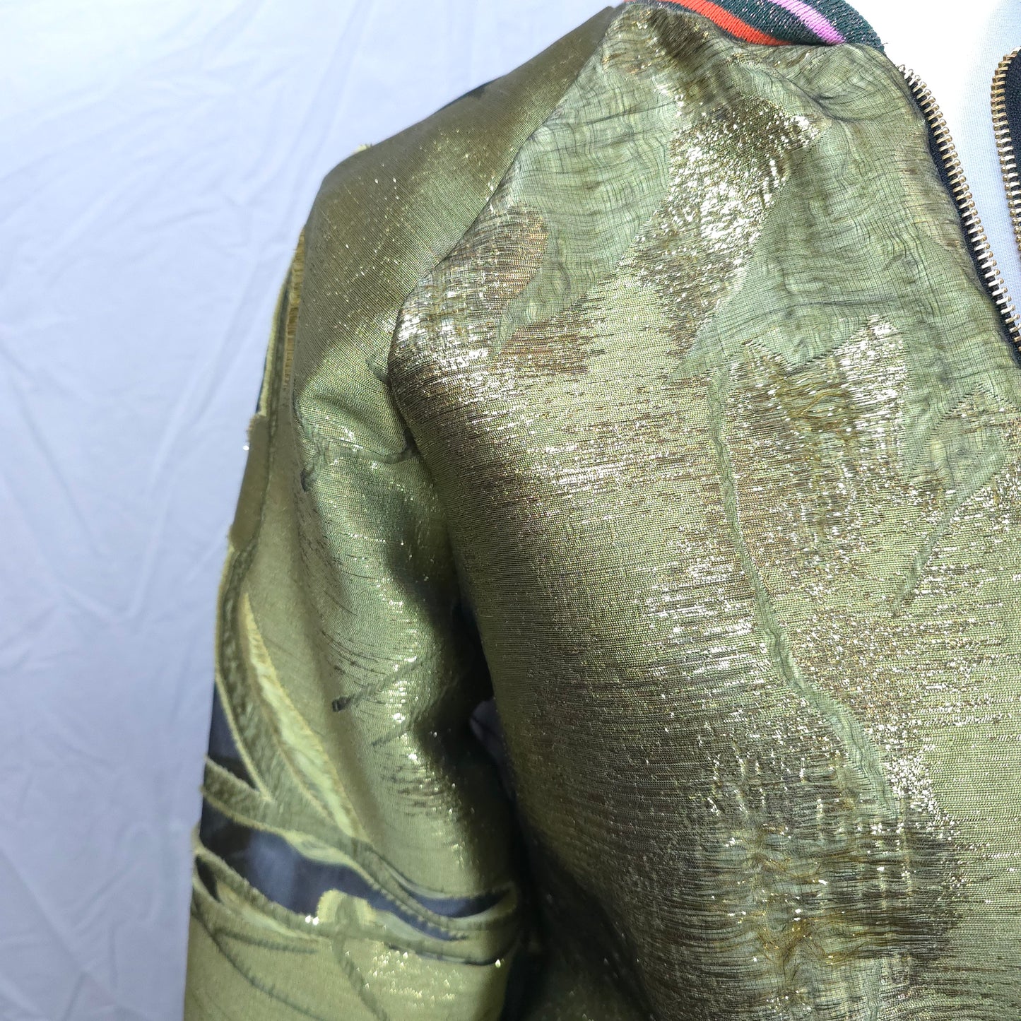 Medium Olive and Bronze Brocade