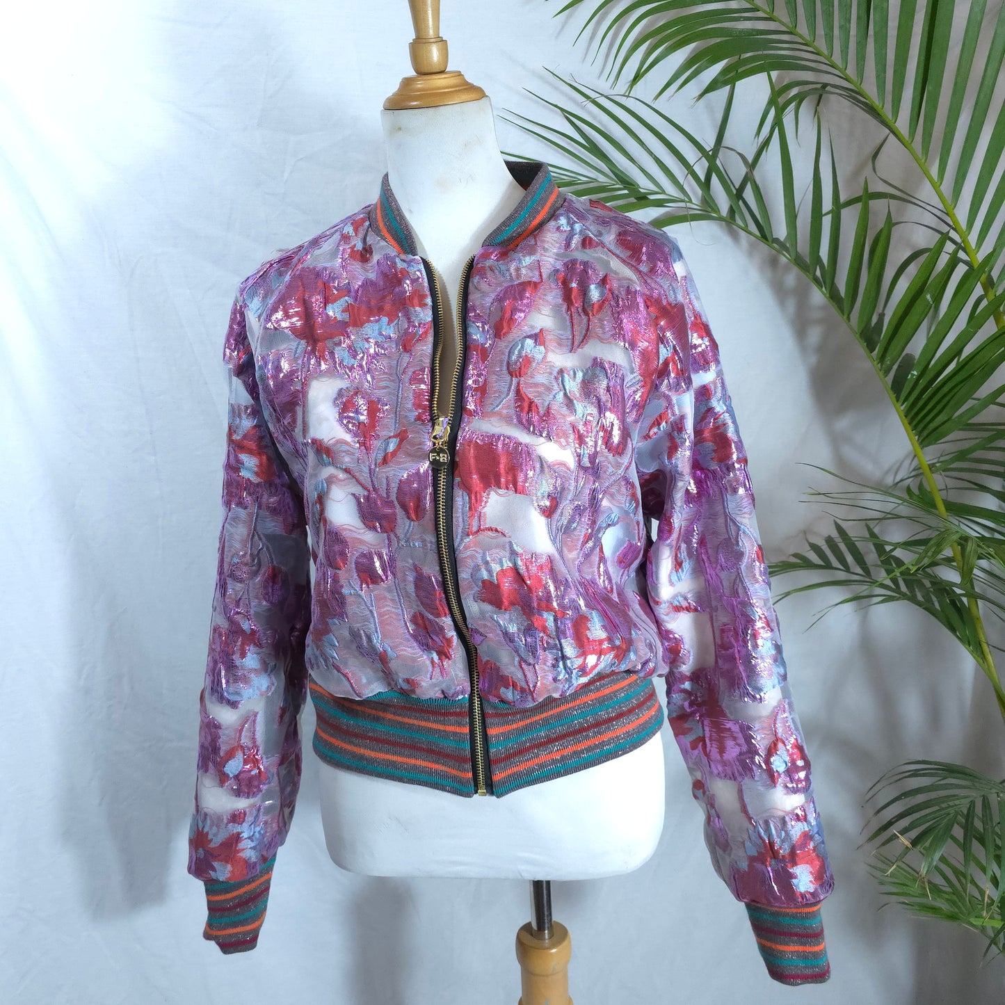 Large Plum and Pink Brocade
