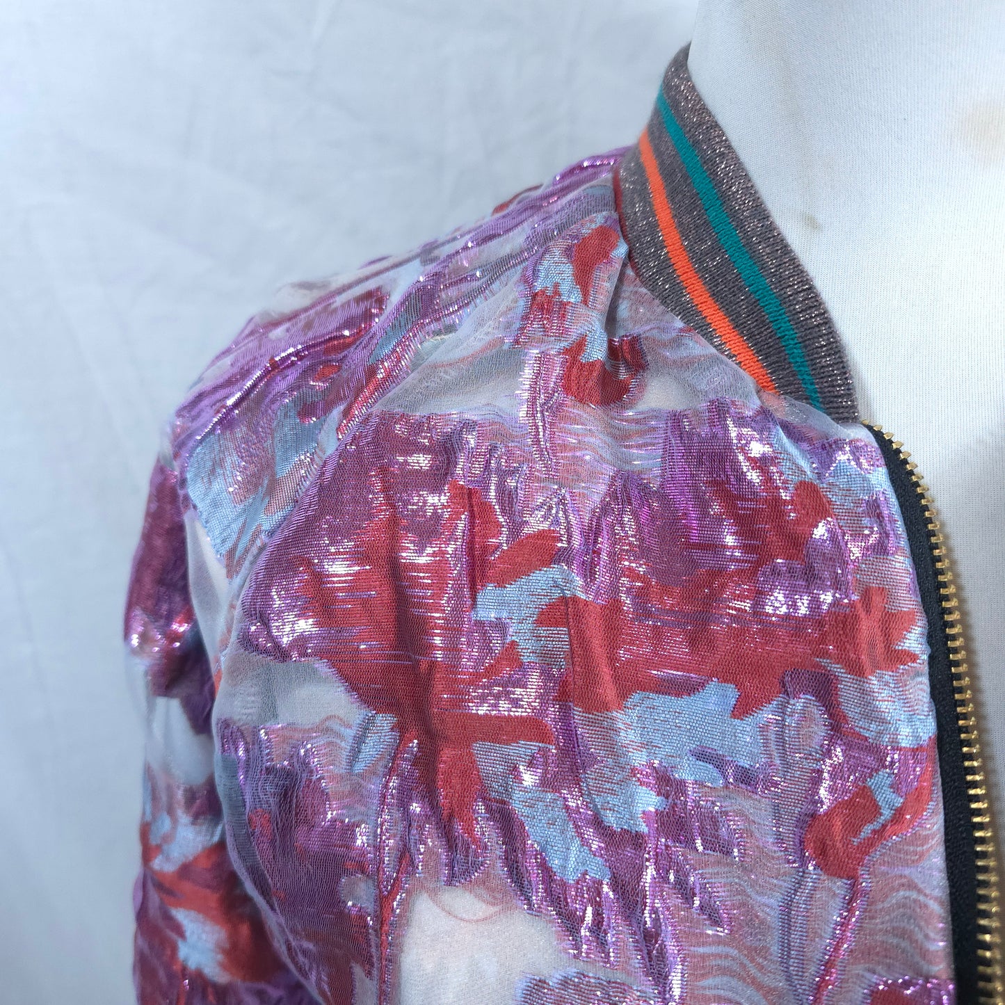 Large Plum and Pink Brocade