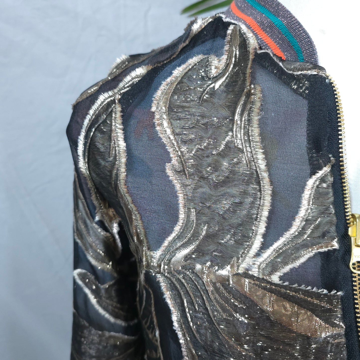 Medium Gold and Black Brocade