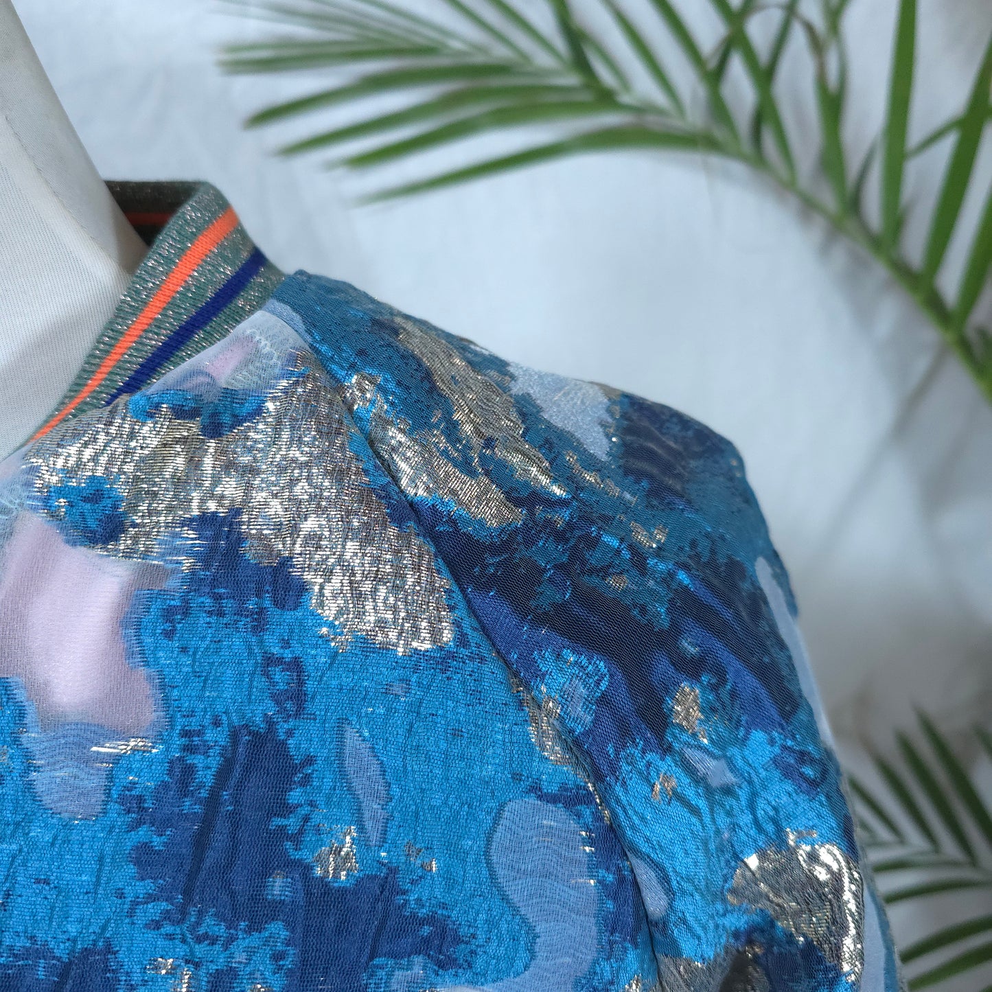 Small Shades of Royal Blue Brocade