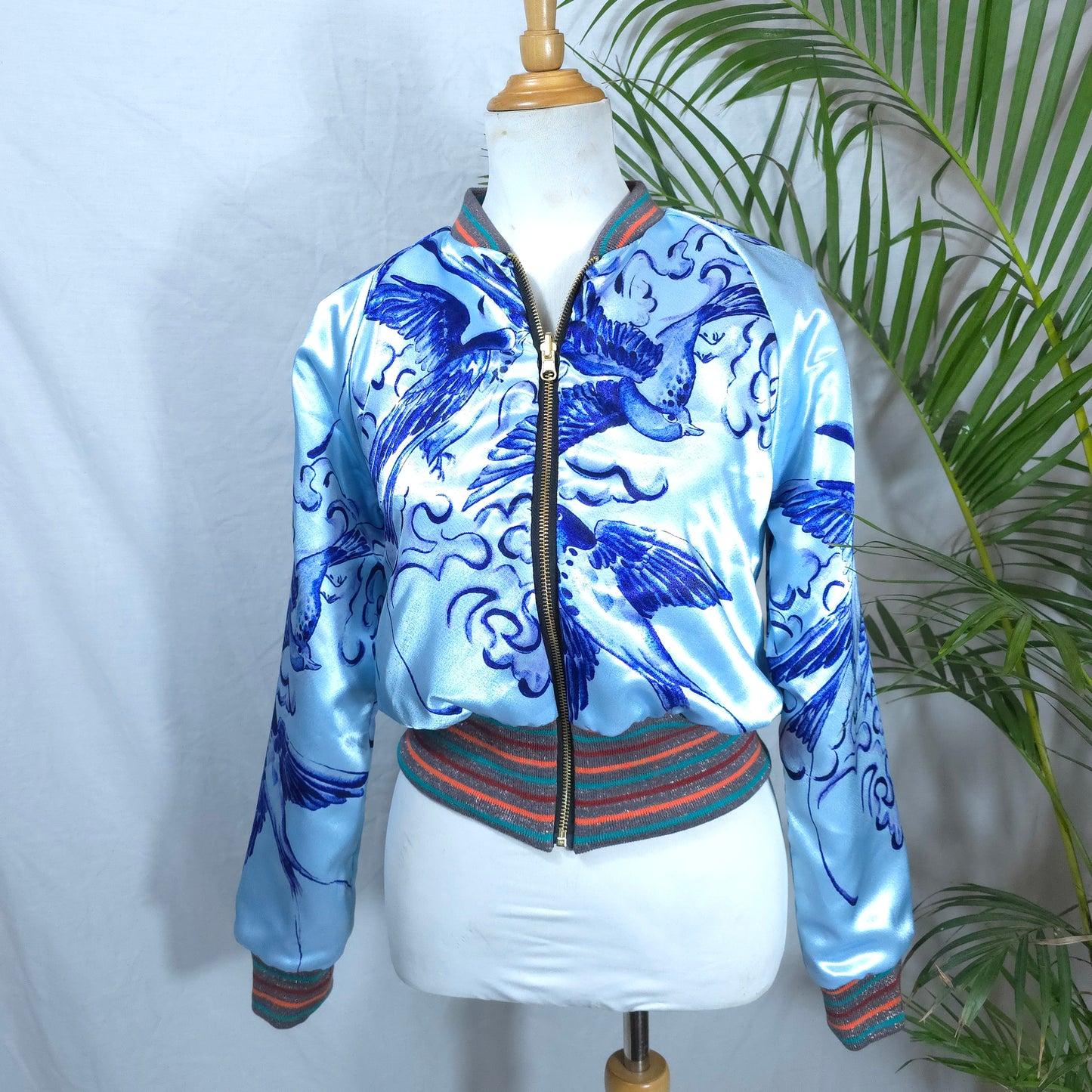 Small Shades of Royal Blue Brocade