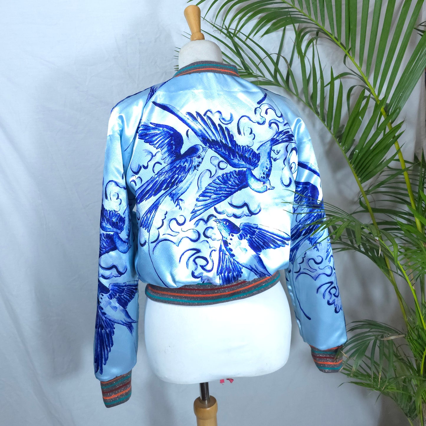 Small Shades of Royal Blue Brocade