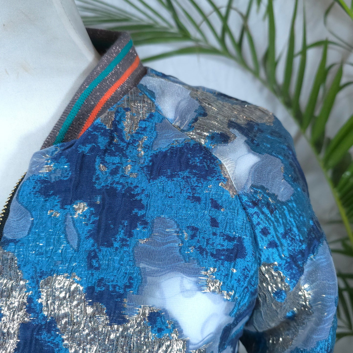 Small Shades of Royal Blue Brocade
