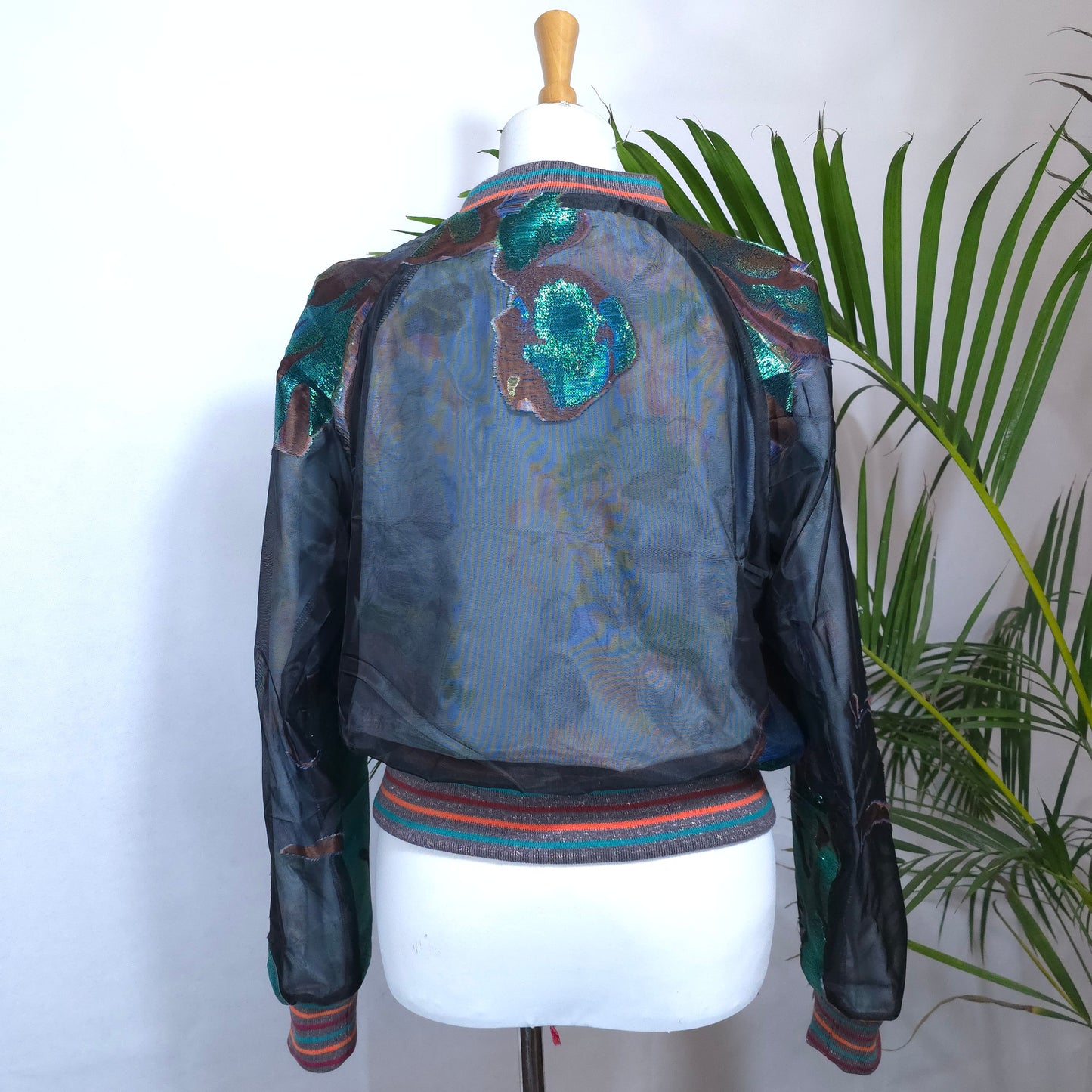 Large Emerald, Teal and Bronze Brocade