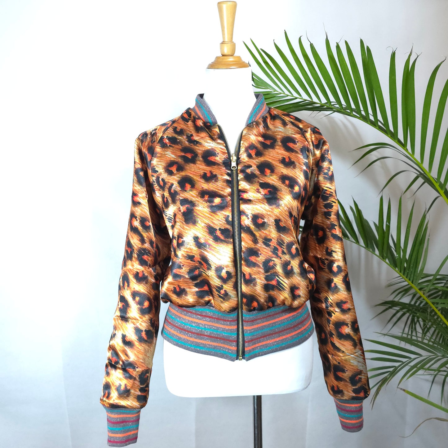 Large Electric Blue, Bronze and Gold Brocade