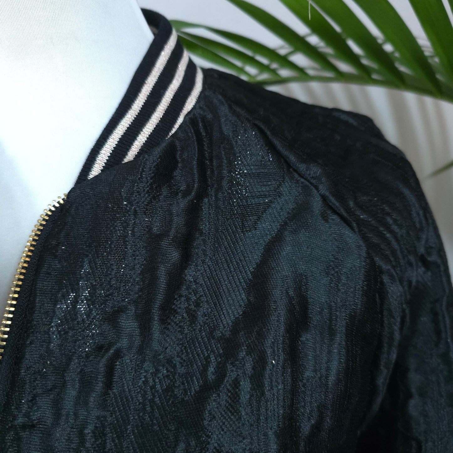 Large Black Brocade