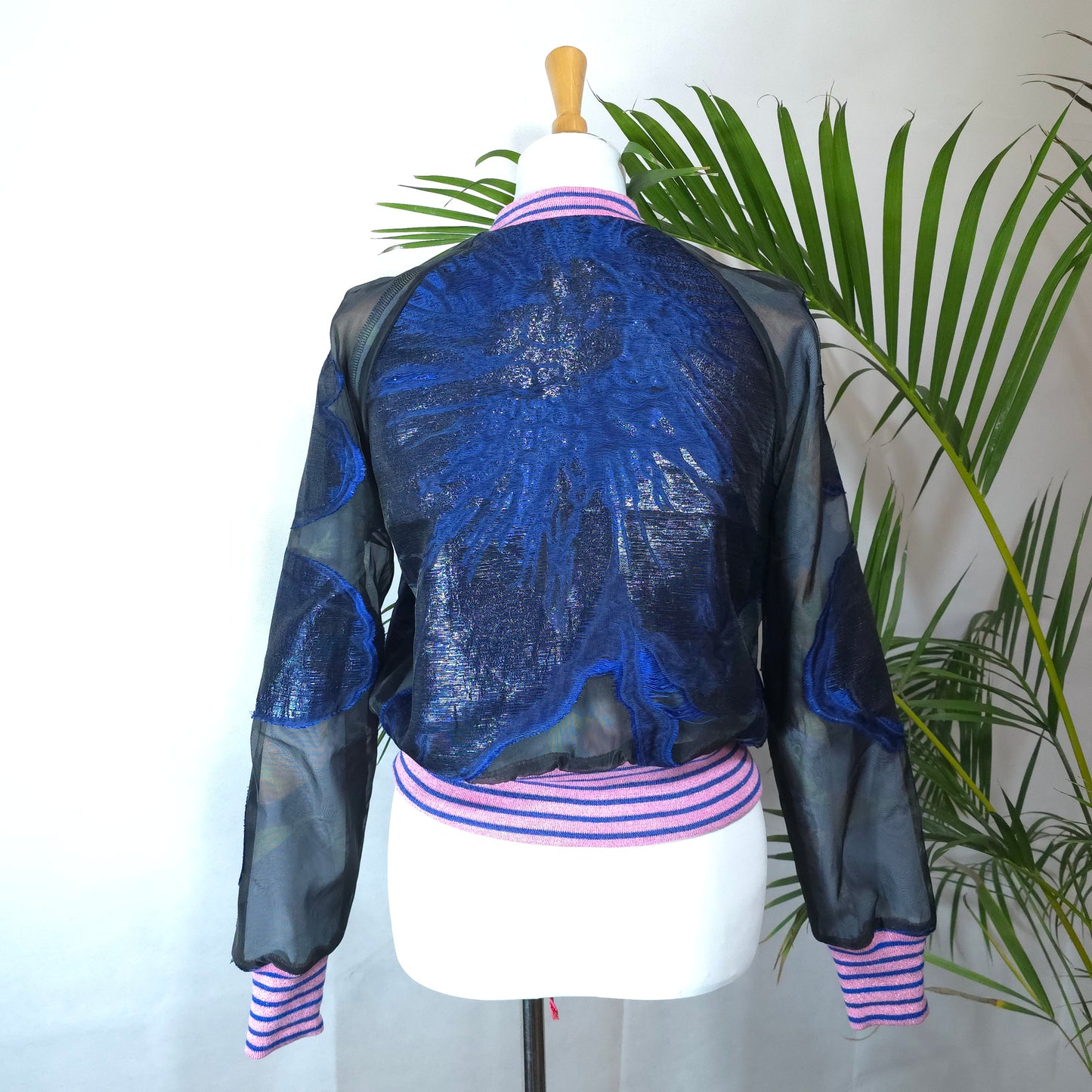 Medium Midnight Blue and Black Brocade