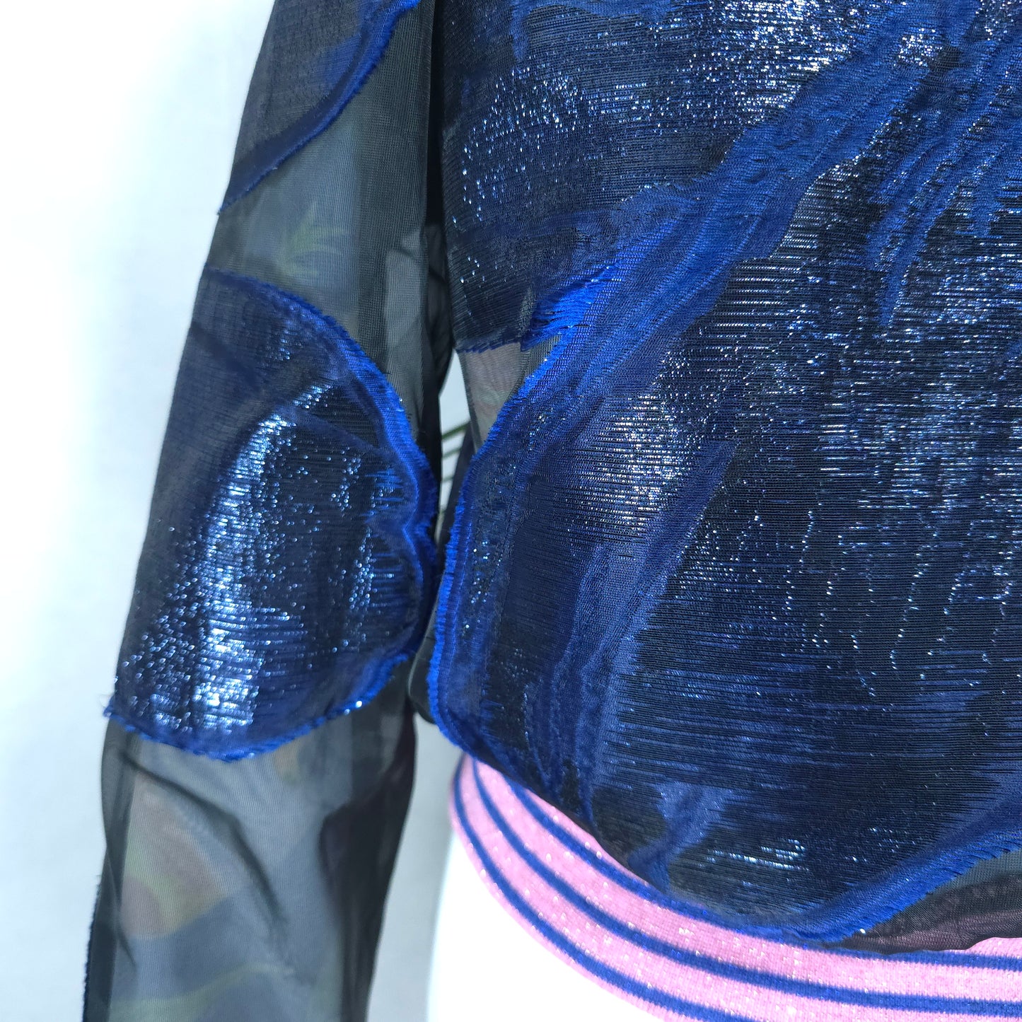 Medium Midnight Blue and Black Brocade