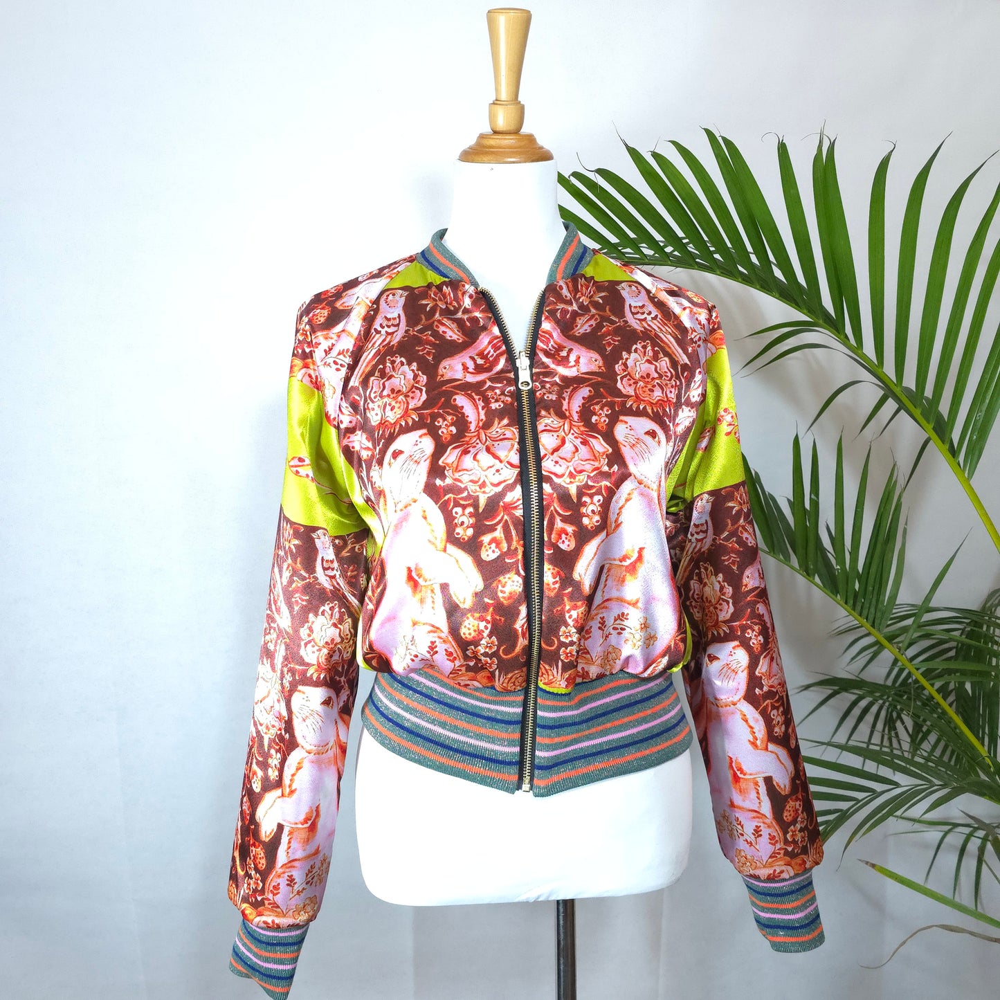 Medium Electric Blue, Bronze and Gold Brocade