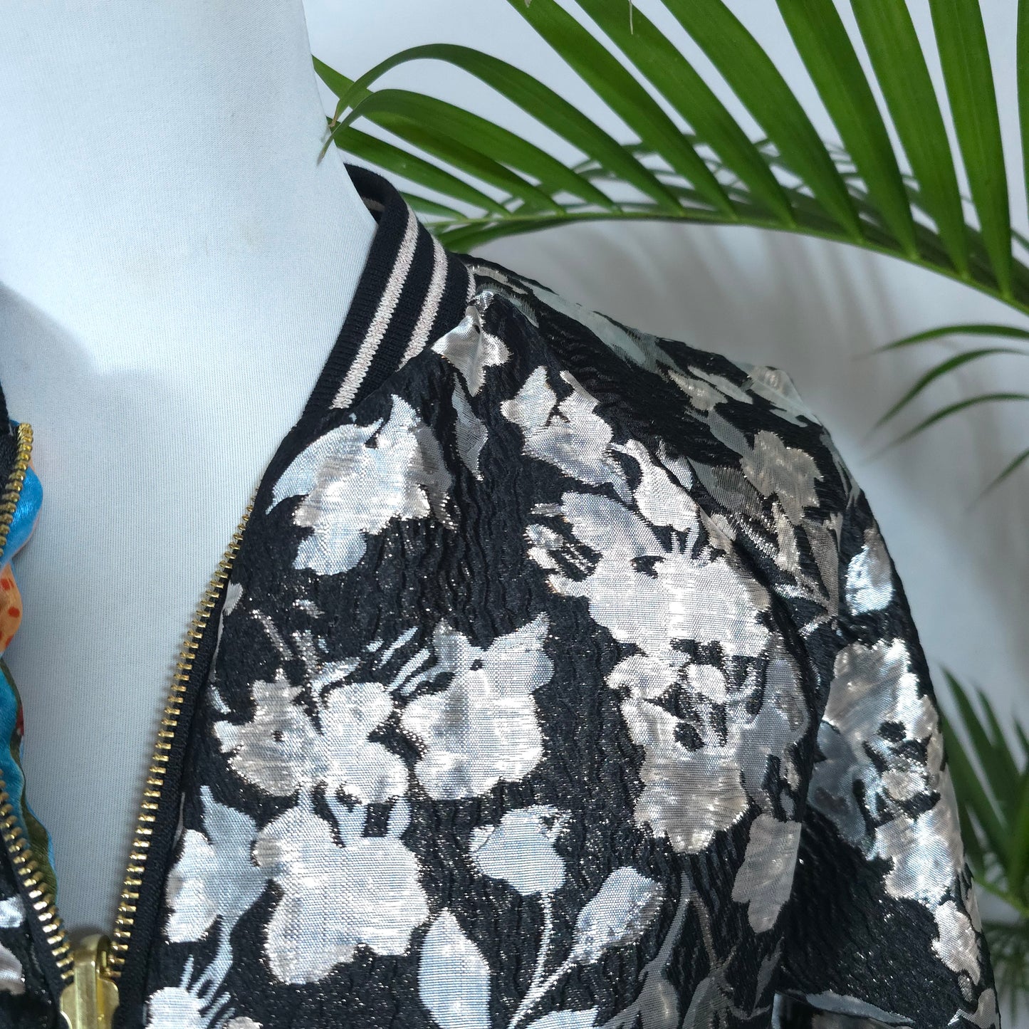 Small Black and Silver Brocade