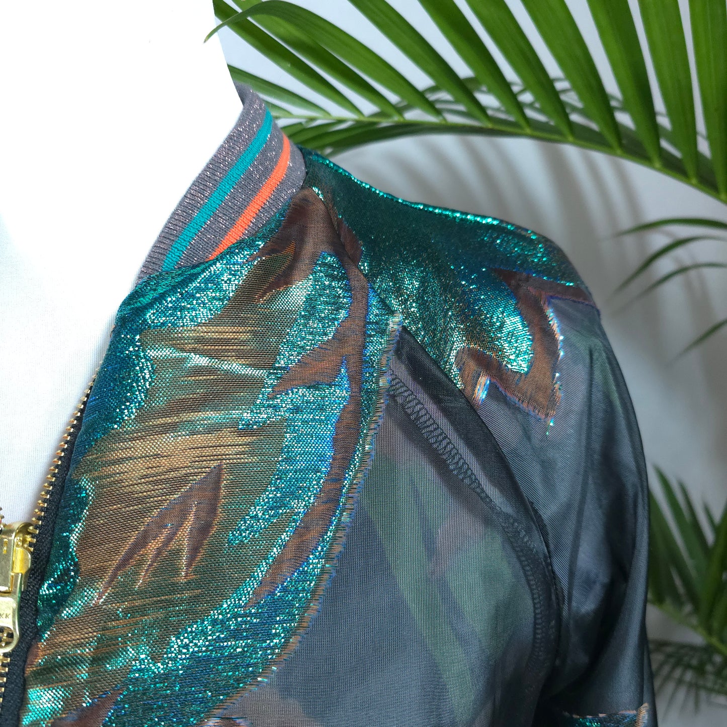 Small Green, Purple and Gold Brocade