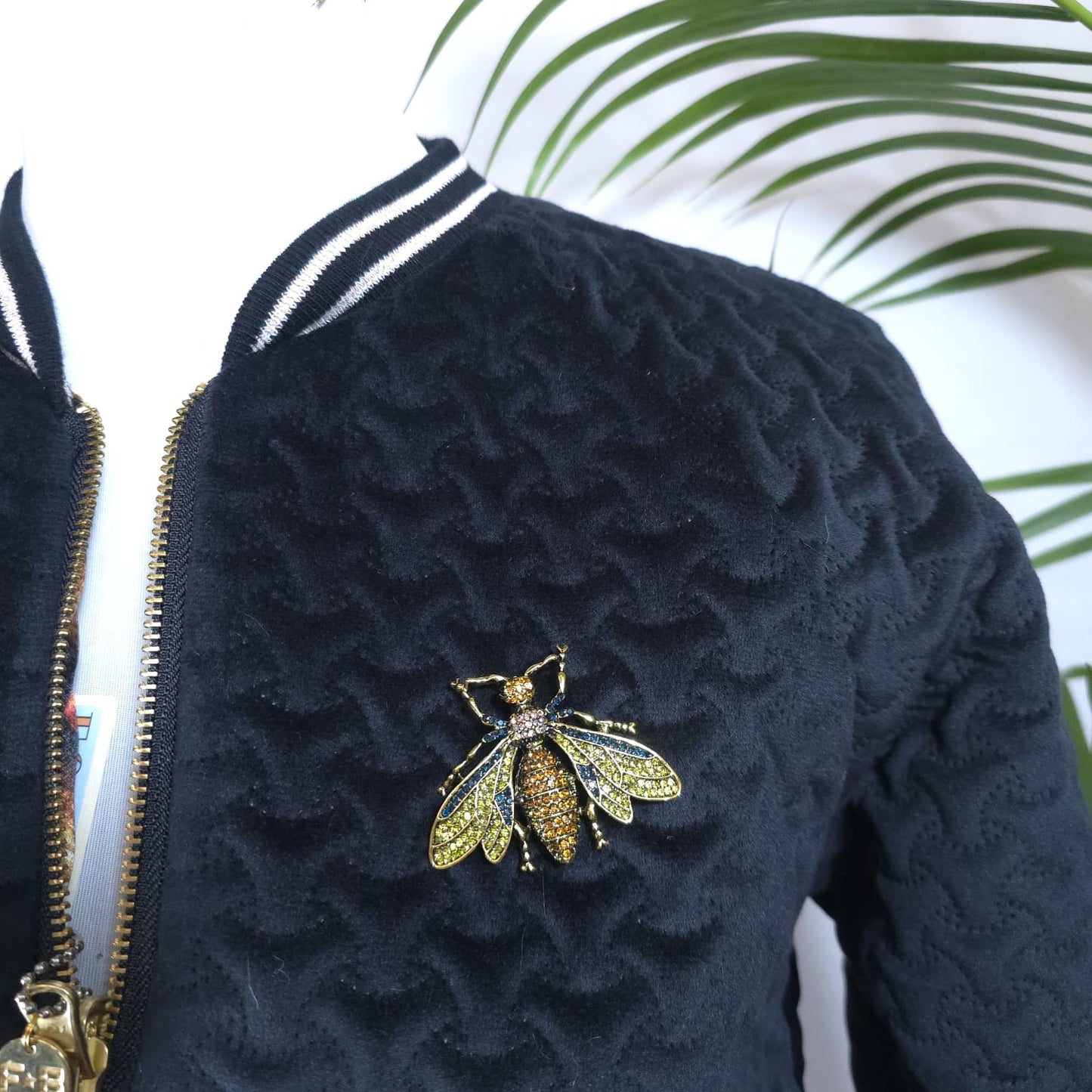 Small Black Quilted Velvet