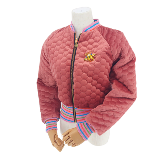 Small Rose Pink Quilted Velvet
