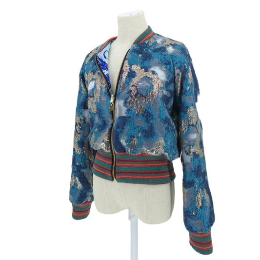 Small Shades of Royal Blue Brocade