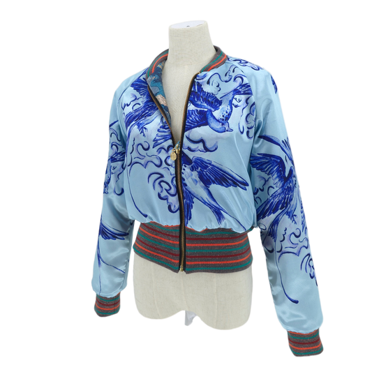 Small Shades of Royal Blue Brocade