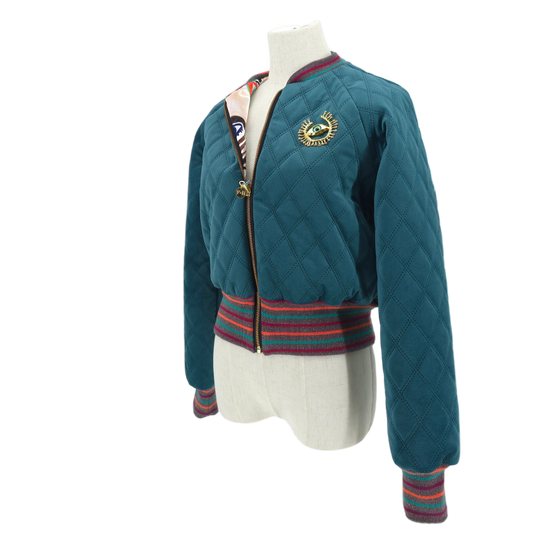 Small Teal Quilted Velvet