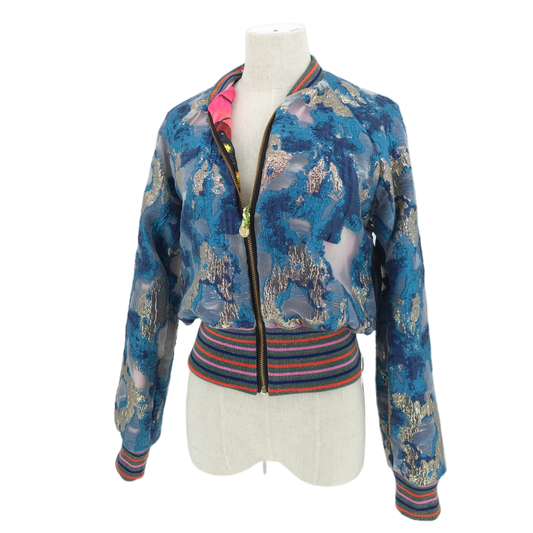 Small Shades of Royal Blue Brocade