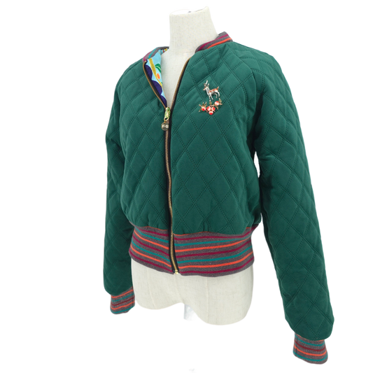 Large Emerald Quilted Velvet