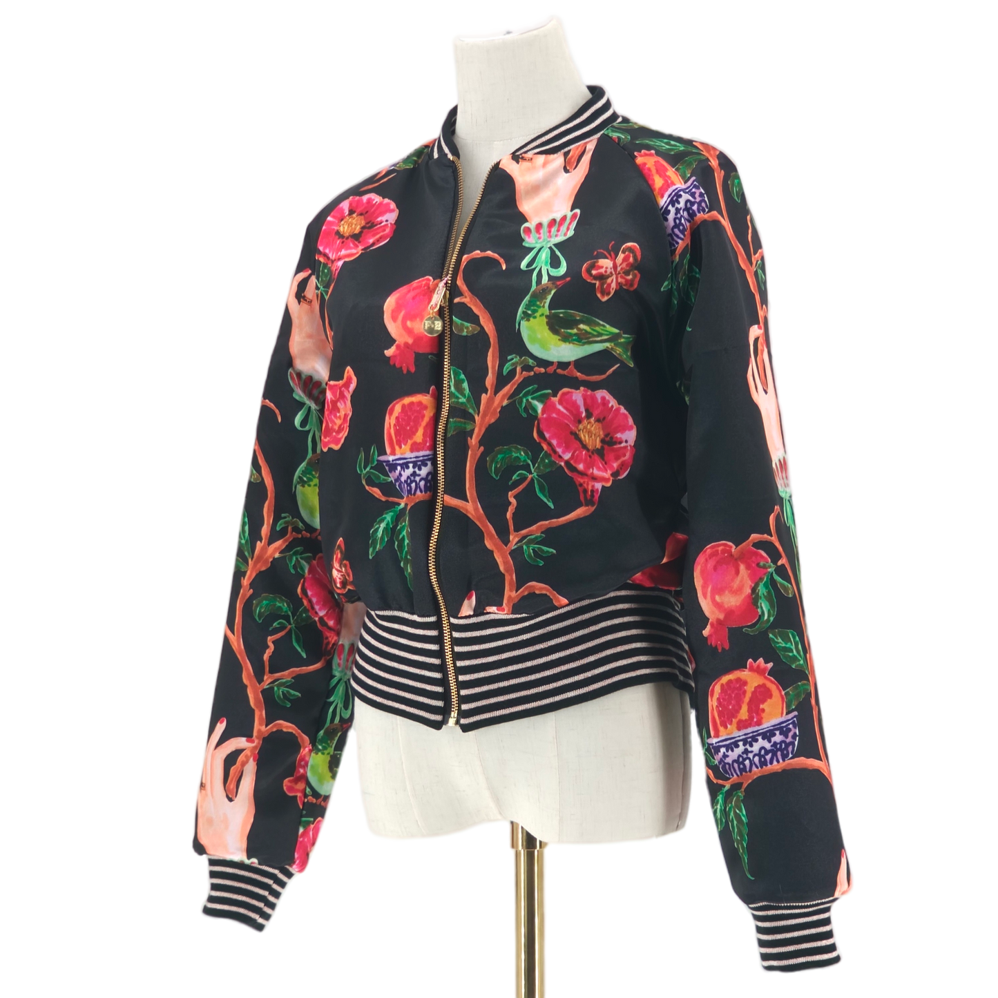 Large Jet Black Brocade