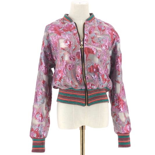 Large Plum and Pink Brocade
