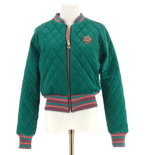Large Emerald Quilted Velvet