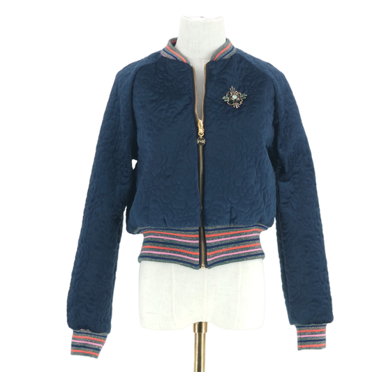 Medium Midnight Navy Quilted Velvet