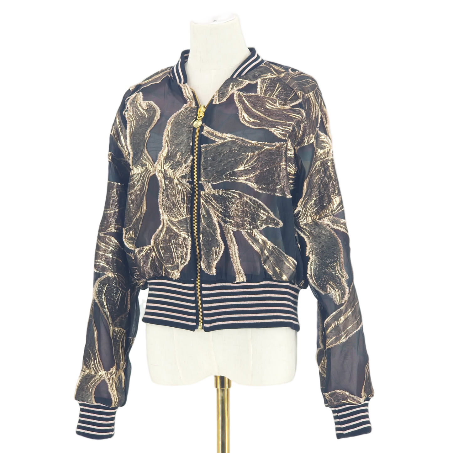 Medium Gold and Black Brocade