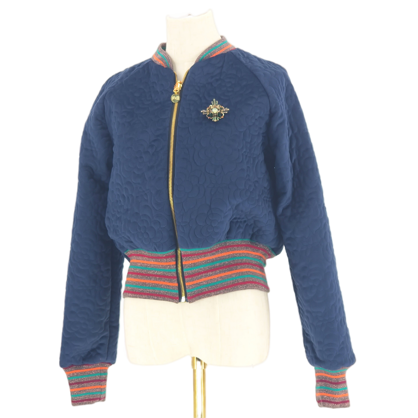 Medium Midnight Navy Quilted Velvet