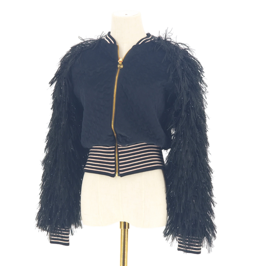 Small Black Feather Like Sleeves