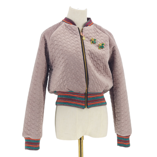 Small Pale Pink Quilted Velvet