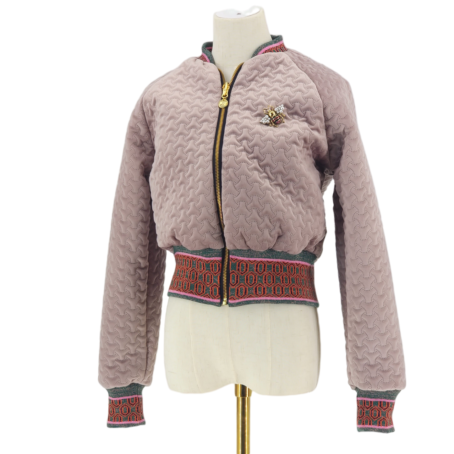 Medium Pale Pink Quilted Velvet