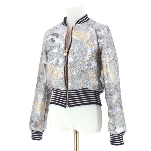 Small Silver and Gold Flower Brocade