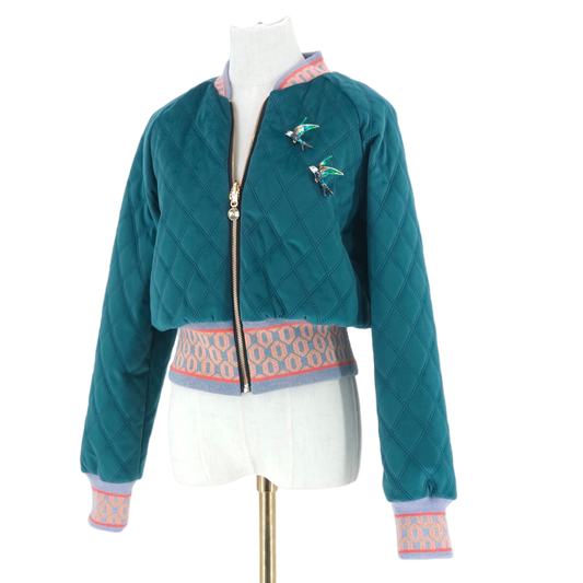 Small Teal Quilted Velvet