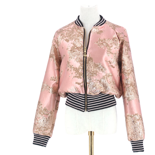 Medium Blush Pink and Gold Brocade